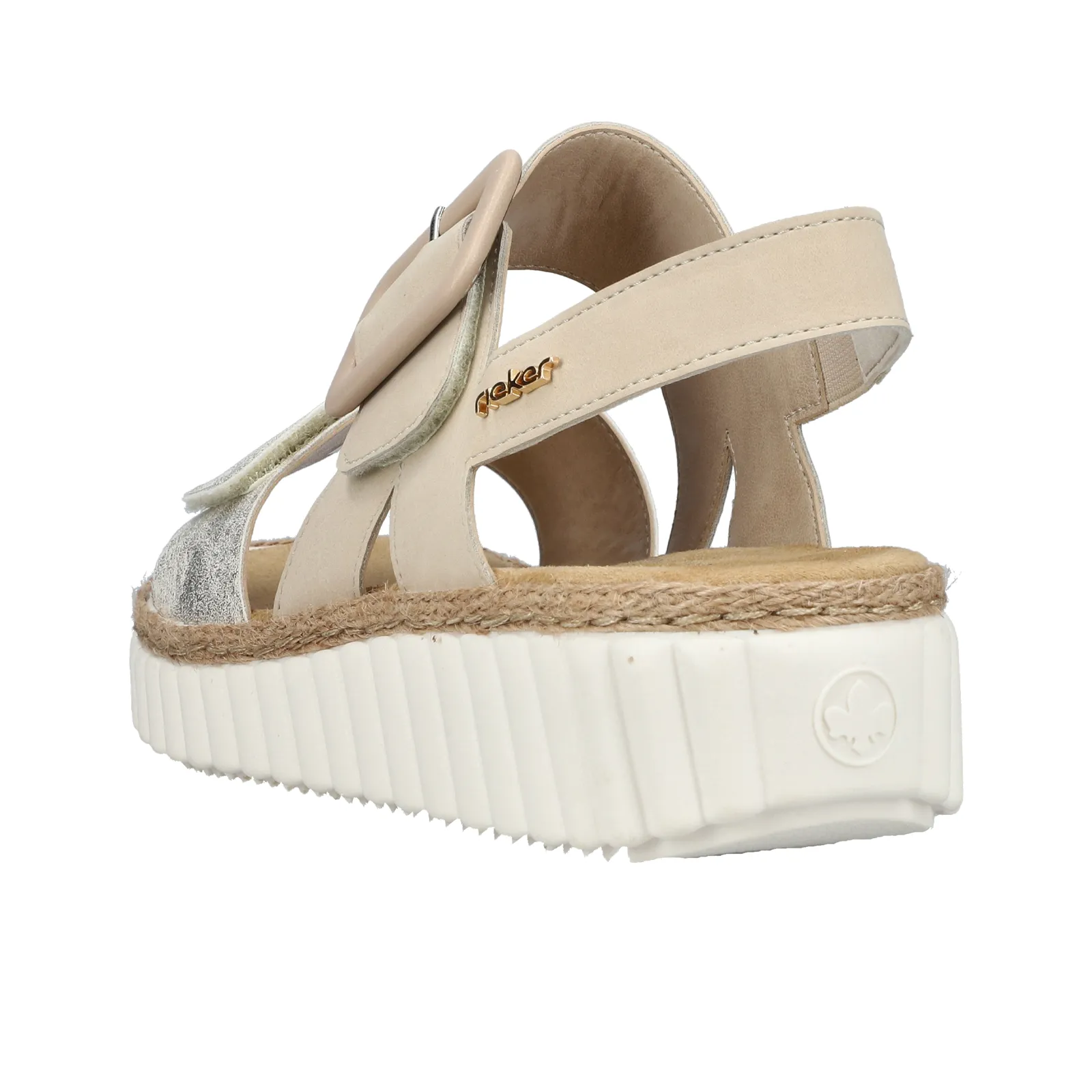 Rieker Rachel 69260 Wedge Sandal (Women) - Beige Gold