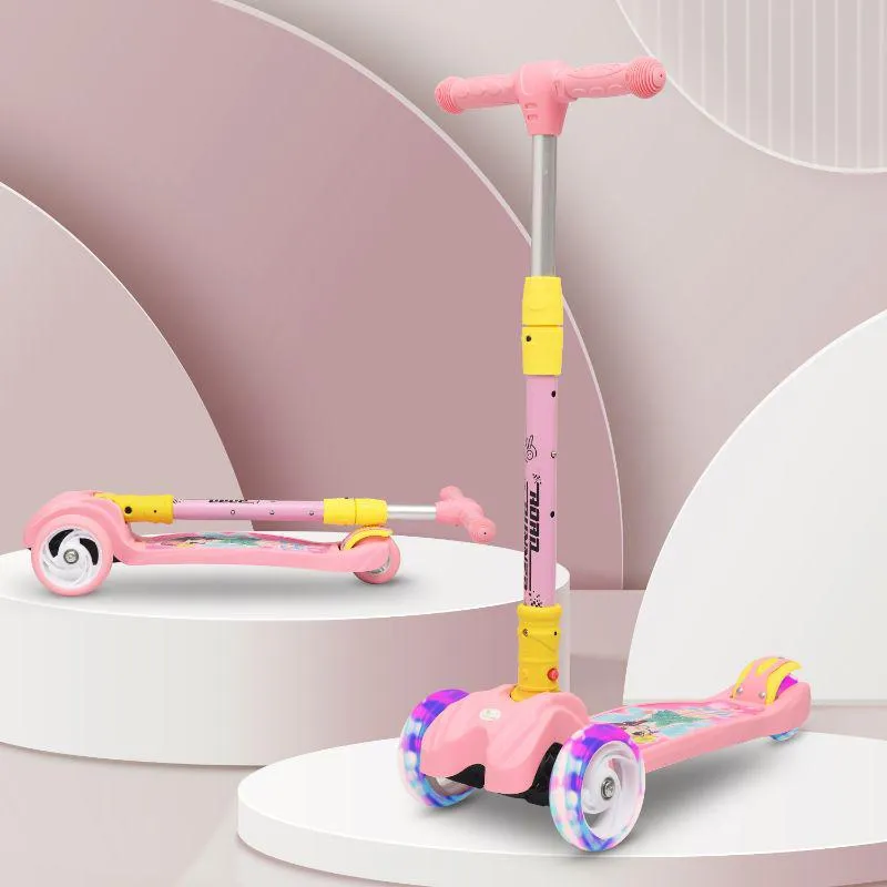 Road Runner Scooter For Kids - PU LED Wheels, 4 Level Height Adjustment, Anti Slip Deck, Safety Certified, 3-Wheel scooter, Easy use, 3-7years