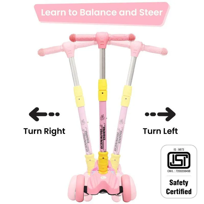 Road Runner Scooter For Kids - PU LED Wheels, 4 Level Height Adjustment, Anti Slip Deck, Safety Certified, 3-Wheel scooter, Easy use, 3-7years