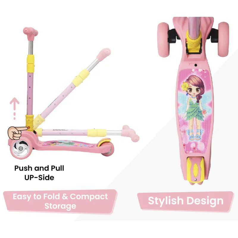 Road Runner Scooter For Kids - PU LED Wheels, 4 Level Height Adjustment, Anti Slip Deck, Safety Certified, 3-Wheel scooter, Easy use, 3-7years
