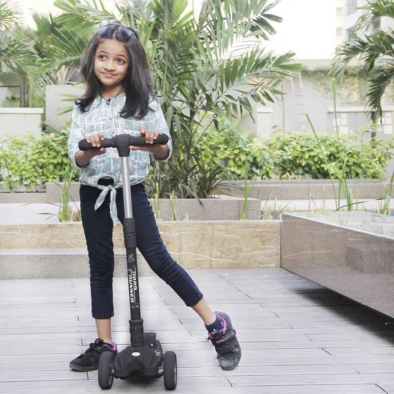 Road Runner Scooter For Kids - PU LED Wheels, 4 Level Height Adjustment, Anti Slip Deck, Safety Certified, 3-Wheel scooter, Easy use, 3-7years