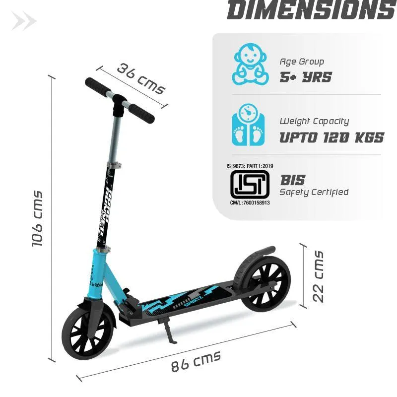 Road Runner Sportz Scooter - 3 Level Height Adjustment, Easy Fold, Wide Base & Stand