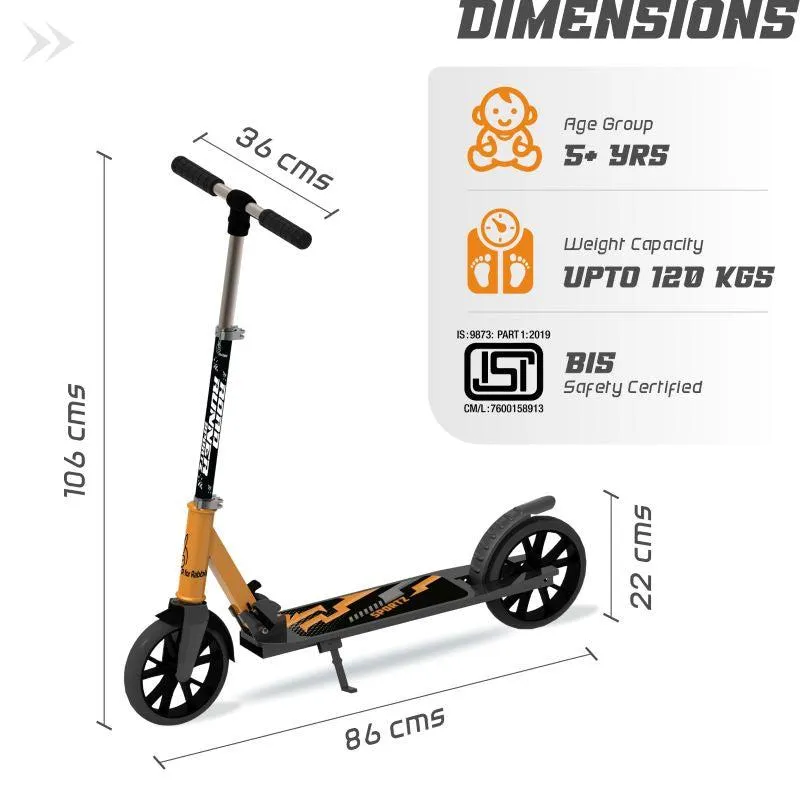 Road Runner Sportz Scooter - 3 Level Height Adjustment, Easy Fold, Wide Base & Stand