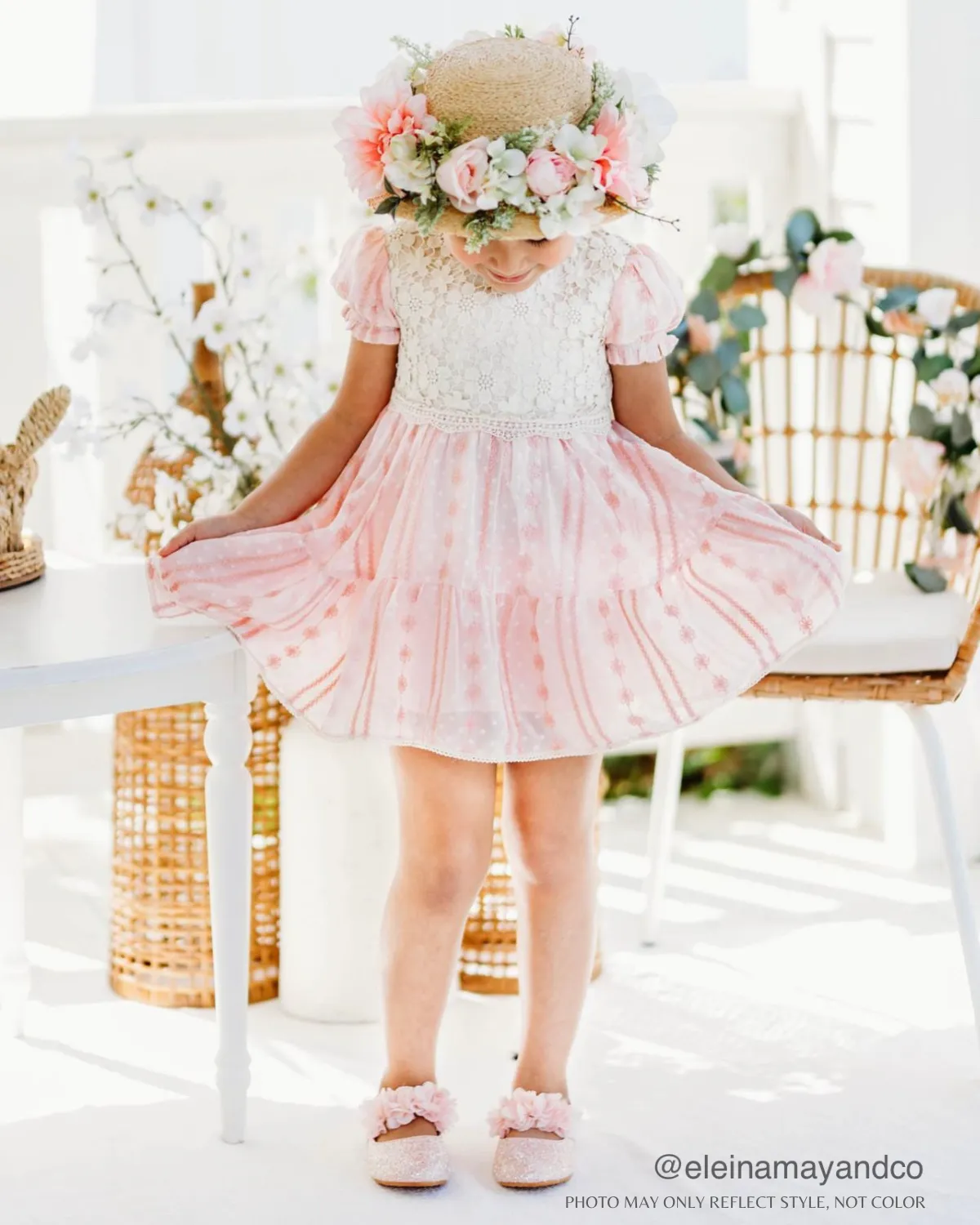 Rock Glitter Mary Jane Flats with Chiffon Flowers