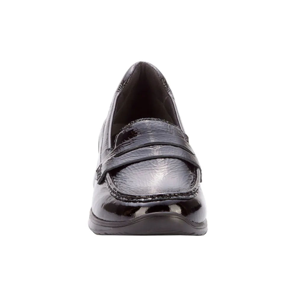 Ros Hommerson Dannon Black Crinkle Patent Loafer (Women's)