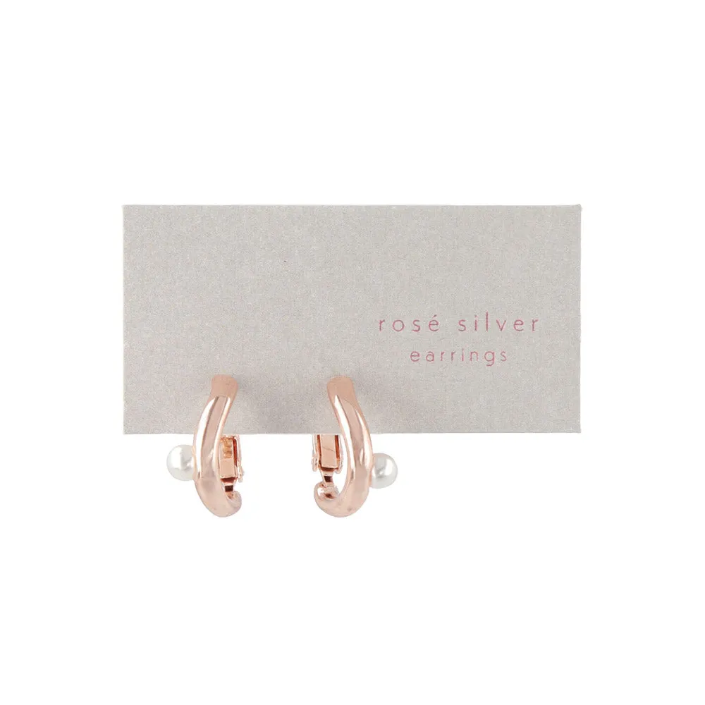 Rose Silver Wave Clip Ons
