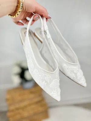 Rumi Flats - White Mesh