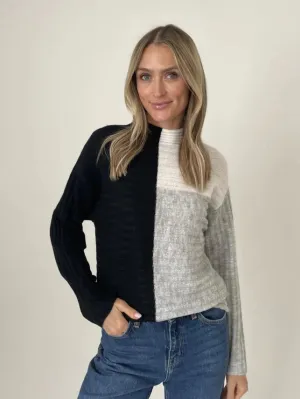 Sale Maggie Color Block Funnel Neck Sweater