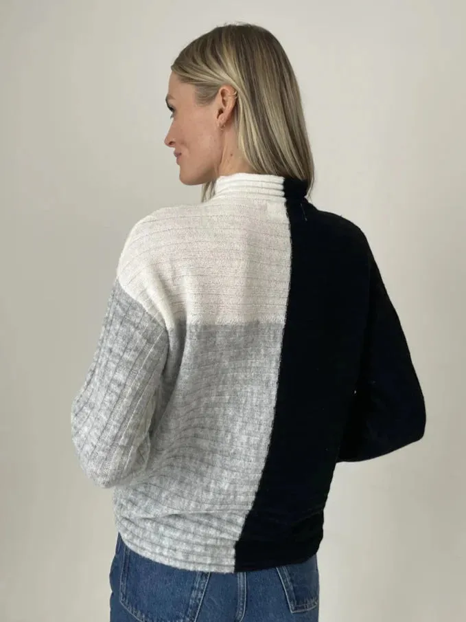 Sale Maggie Color Block Funnel Neck Sweater
