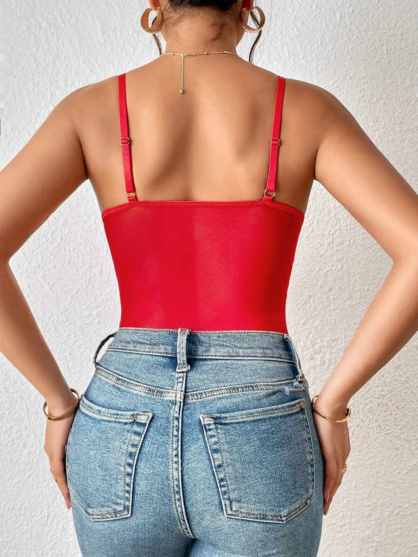 Scarlet Red Lace Bustier Top