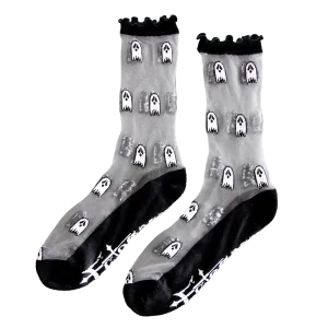 Sheer Ruffle Ghost Socks