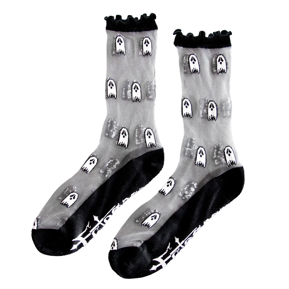 Sheer Ruffle Ghost Socks