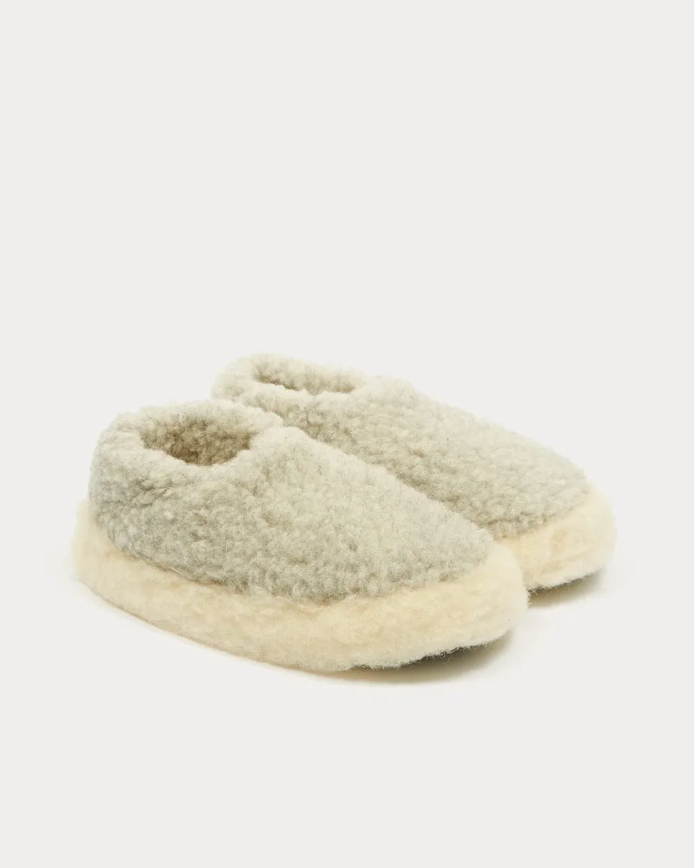 Siberian Wool Light Grey Slip Ons