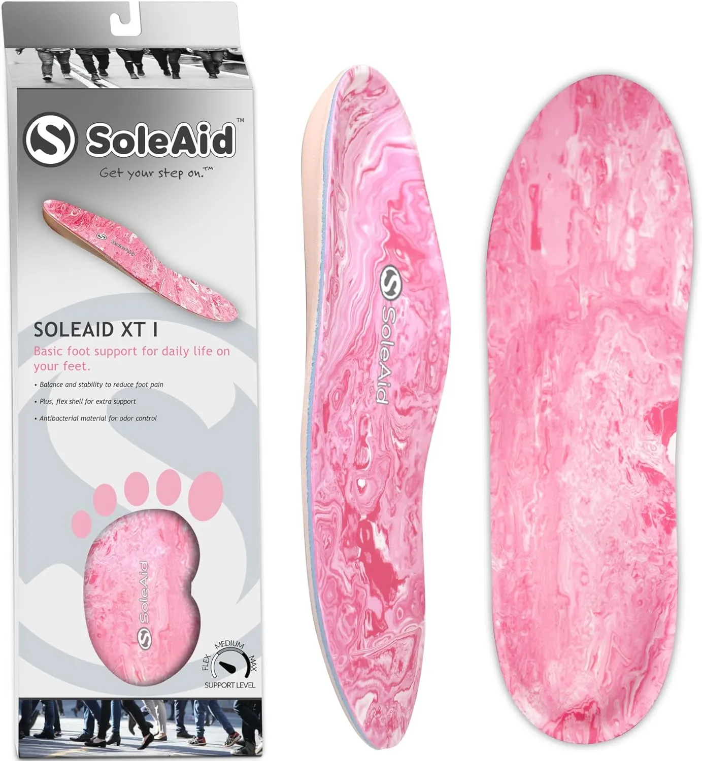 SoleAid XTI Insoles - 3-Layer Performance Insole, Semi-Rigid Arch Support - Light Weight, Shock Absorbing, Anti-Fatigue Foot Orthotic for Plantar Fasciitis (Men's 7-7.5 / Women's 9-9.5)