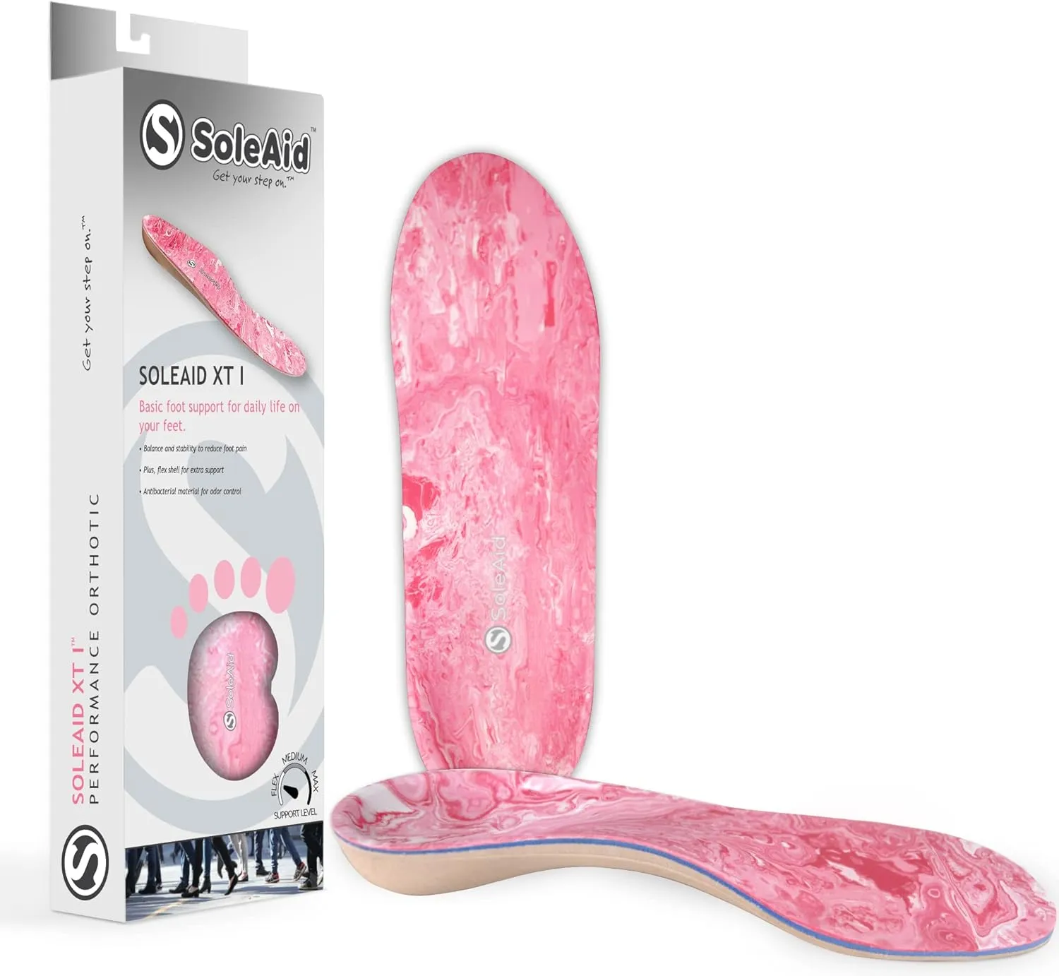 SoleAid XTI Insoles - 3-Layer Performance Insole, Semi-Rigid Arch Support - Light Weight, Shock Absorbing, Anti-Fatigue Foot Orthotic for Plantar Fasciitis (Men's 7-7.5 / Women's 9-9.5)