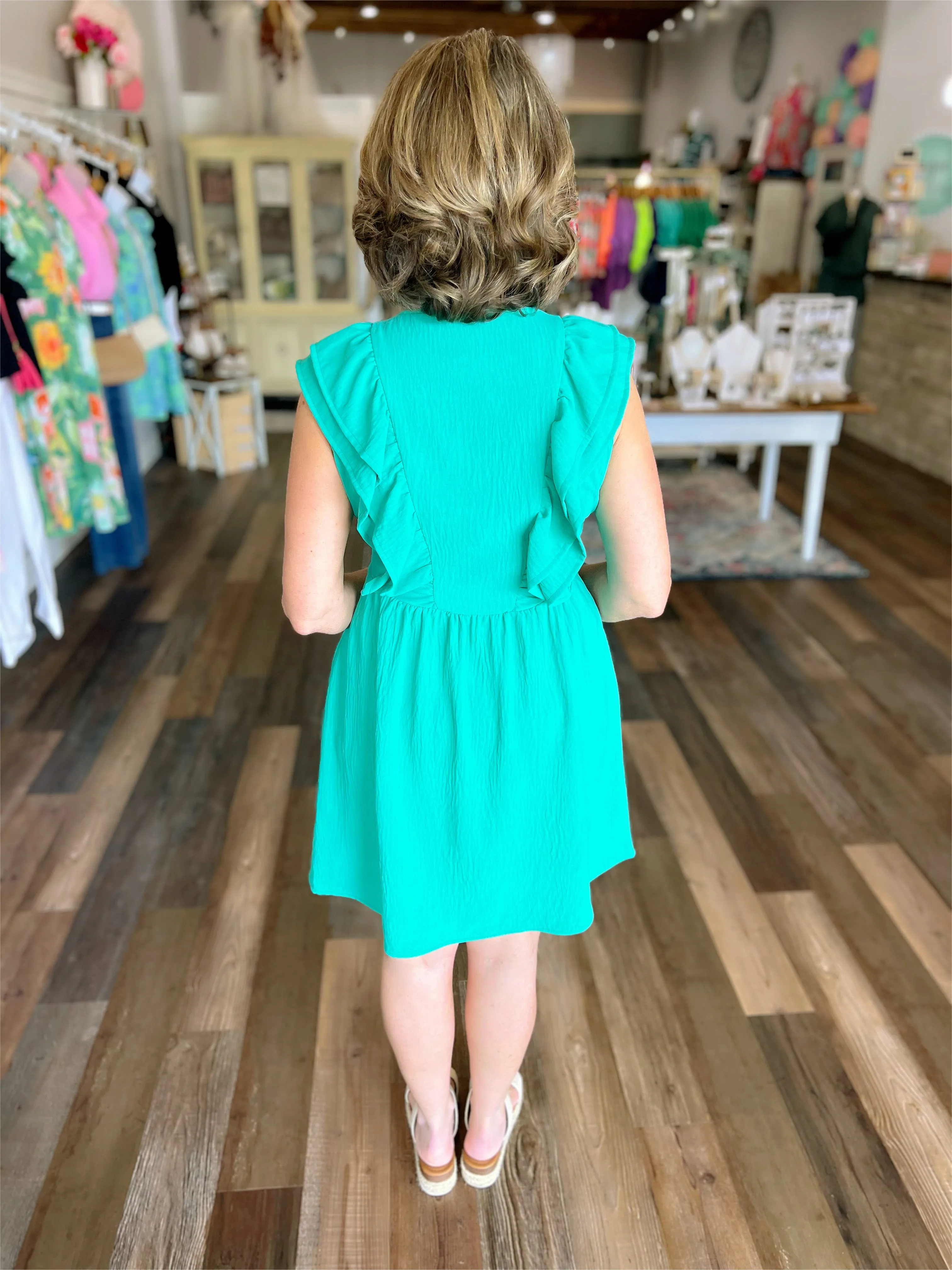 Stay in Your Lane Green Dress