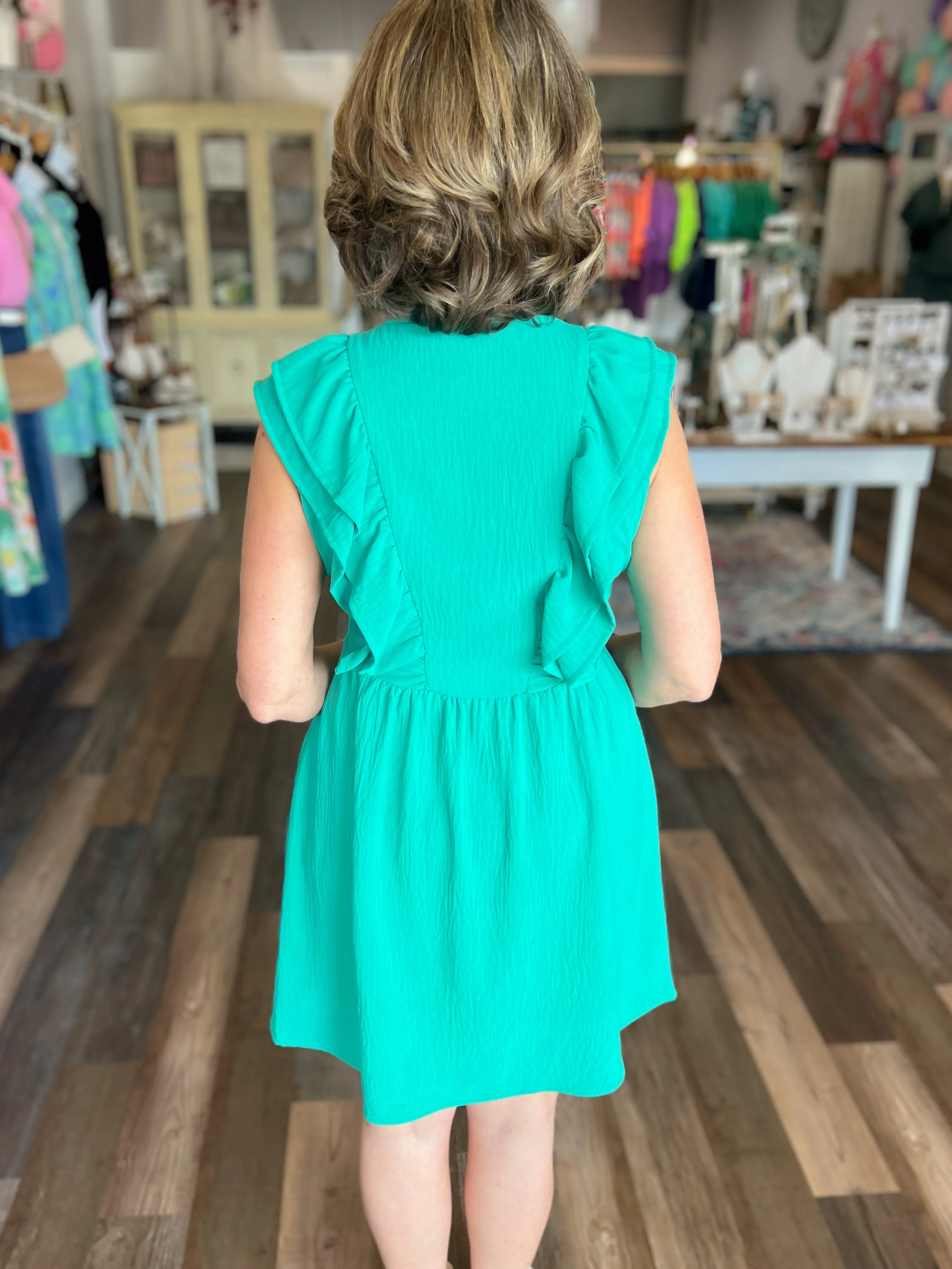 Stay in Your Lane Green Dress