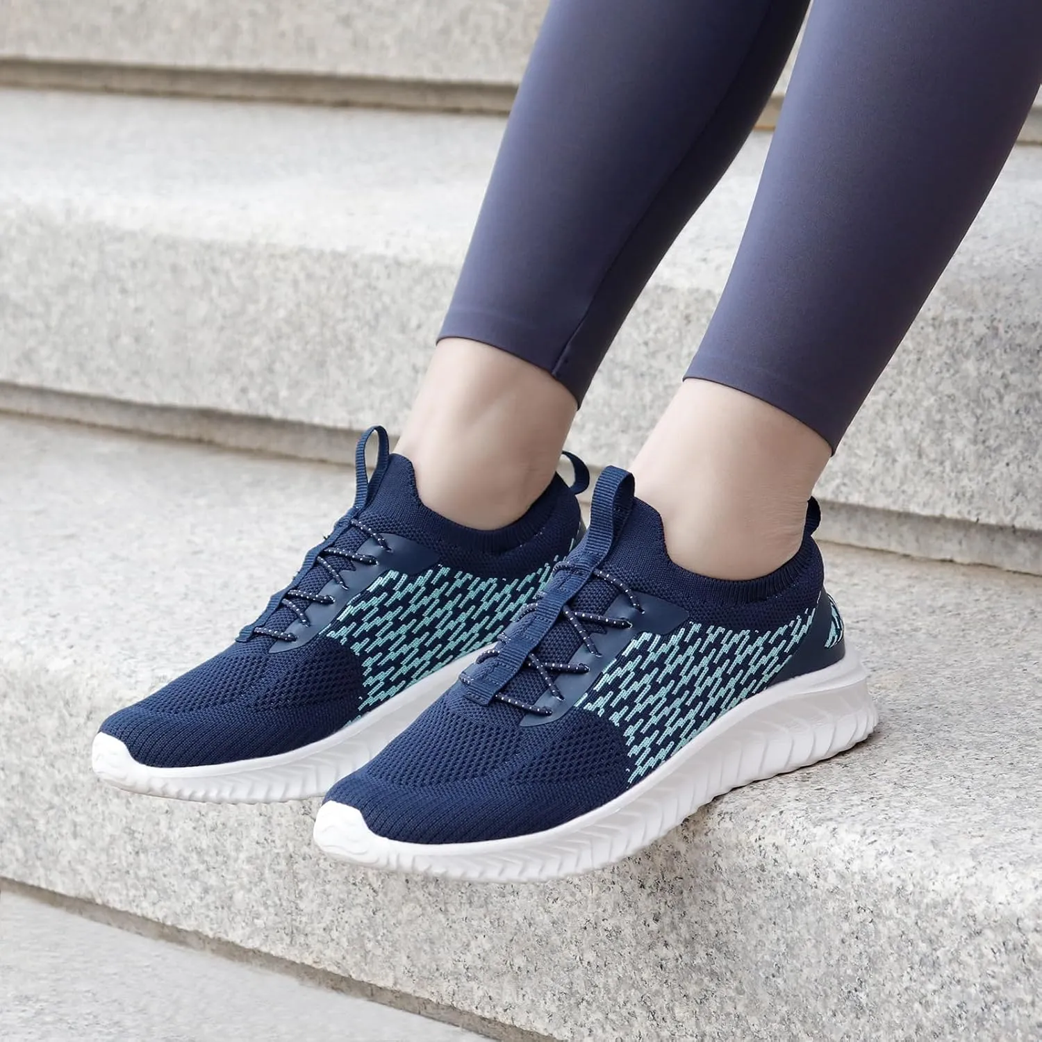 STQ Walking Shoes Women Arch Support Slip on Sneakers with Memory Foam Comfort Lightweight