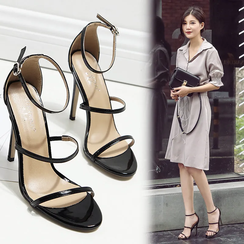 Straps Ankle Wraps Open Toe Stiletto High Heel Sandals