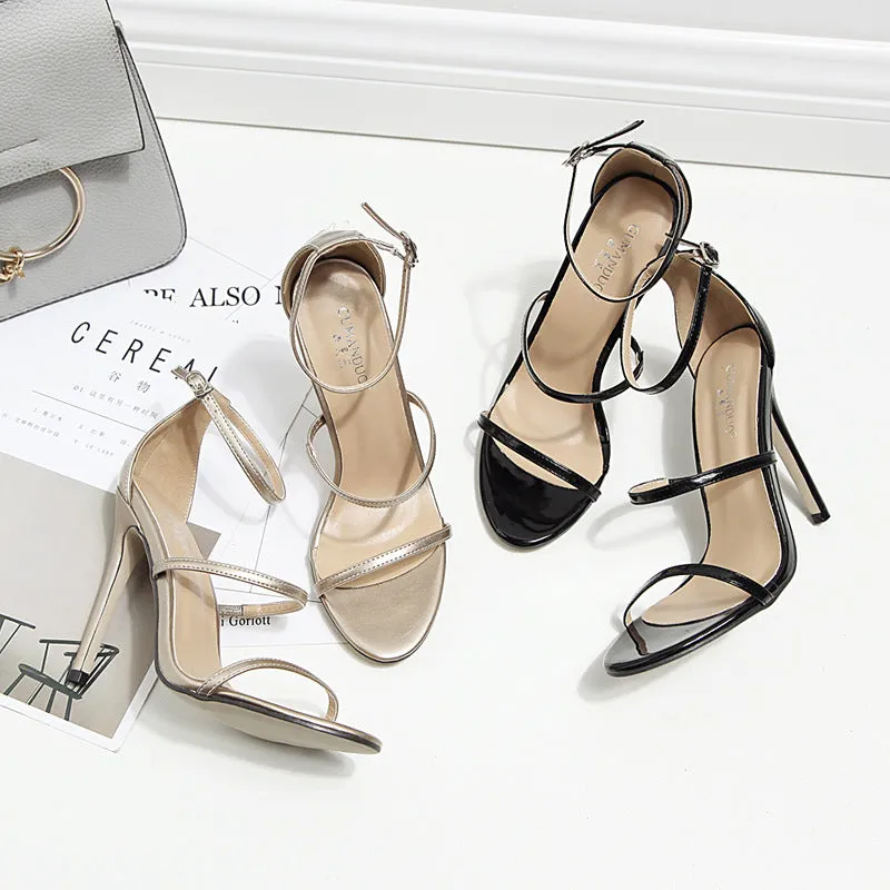 Straps Ankle Wraps Open Toe Stiletto High Heel Sandals