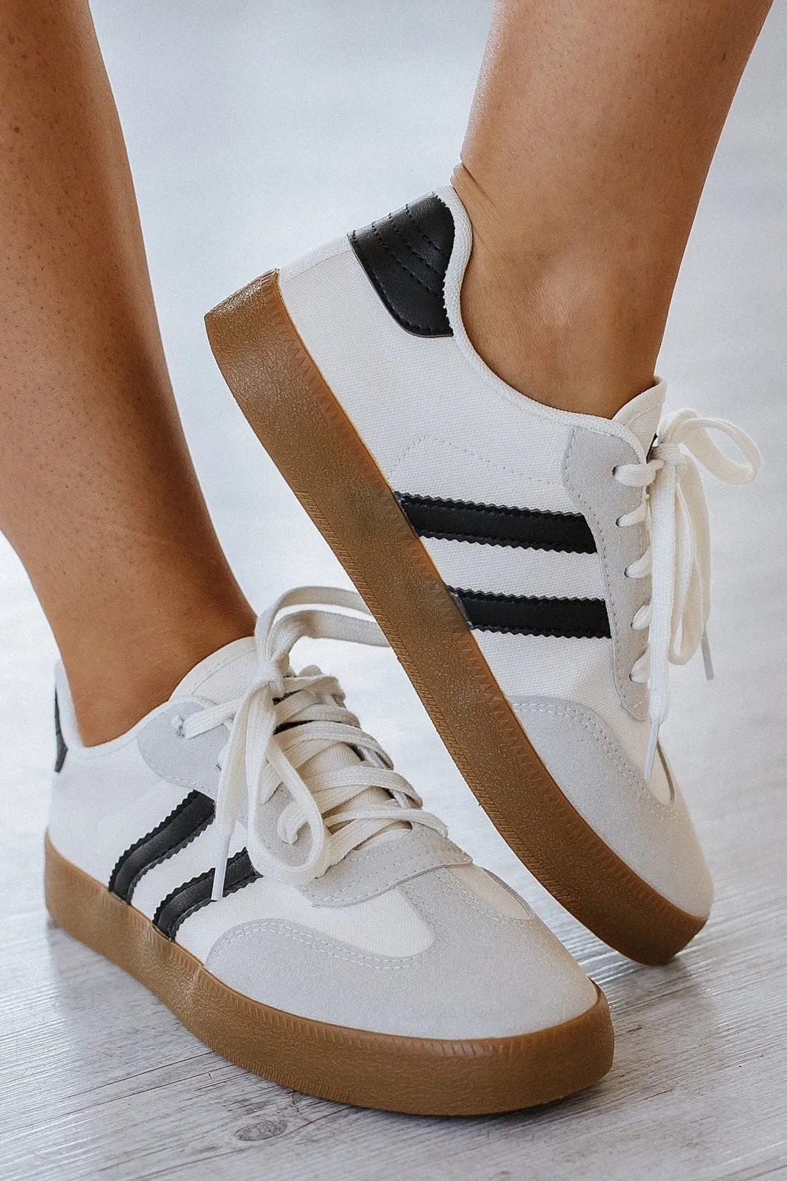 Striped Lace Up Flat Sneakers | PRE ORDER