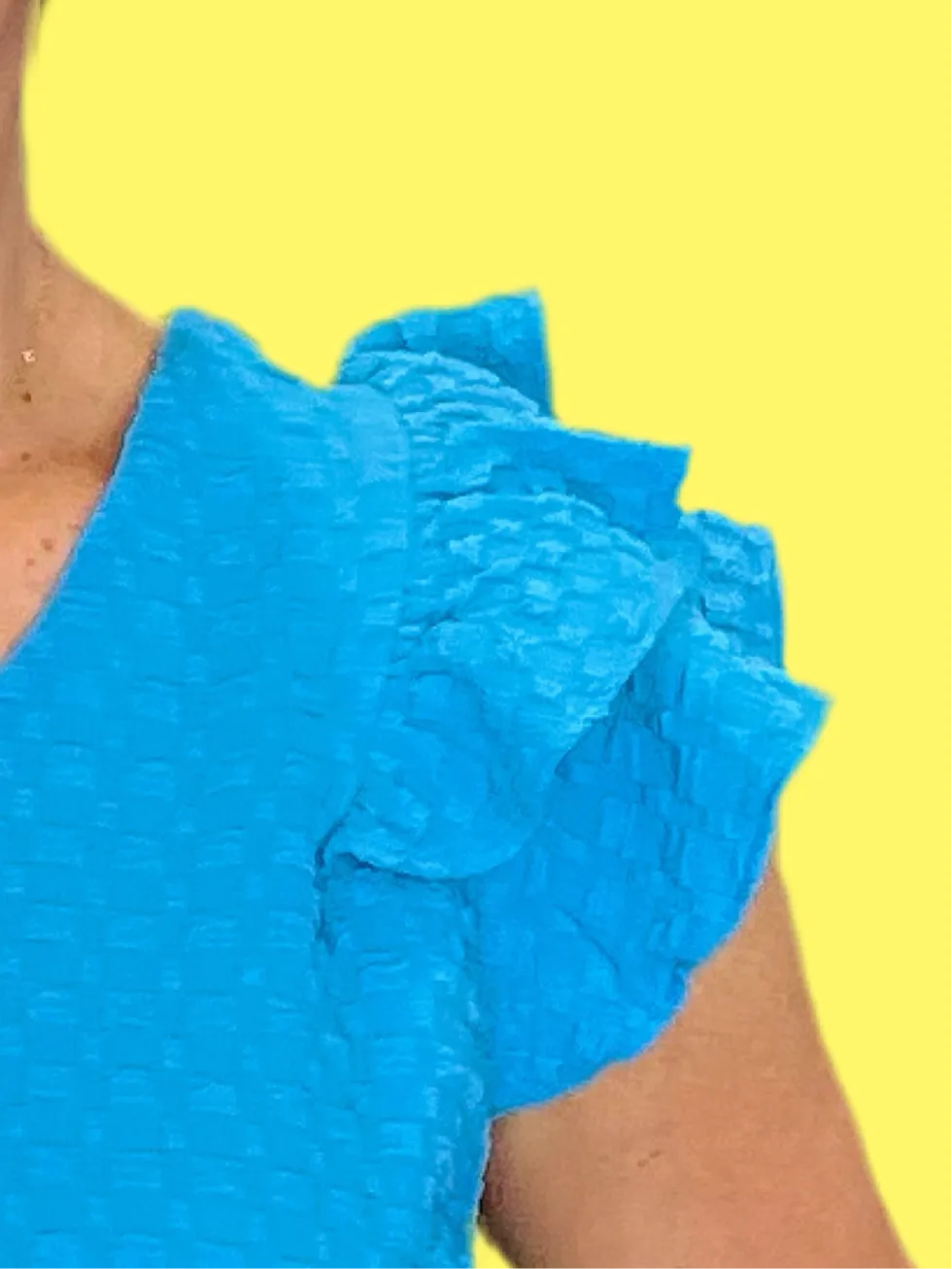 Textured Jacquard V-Neck Top