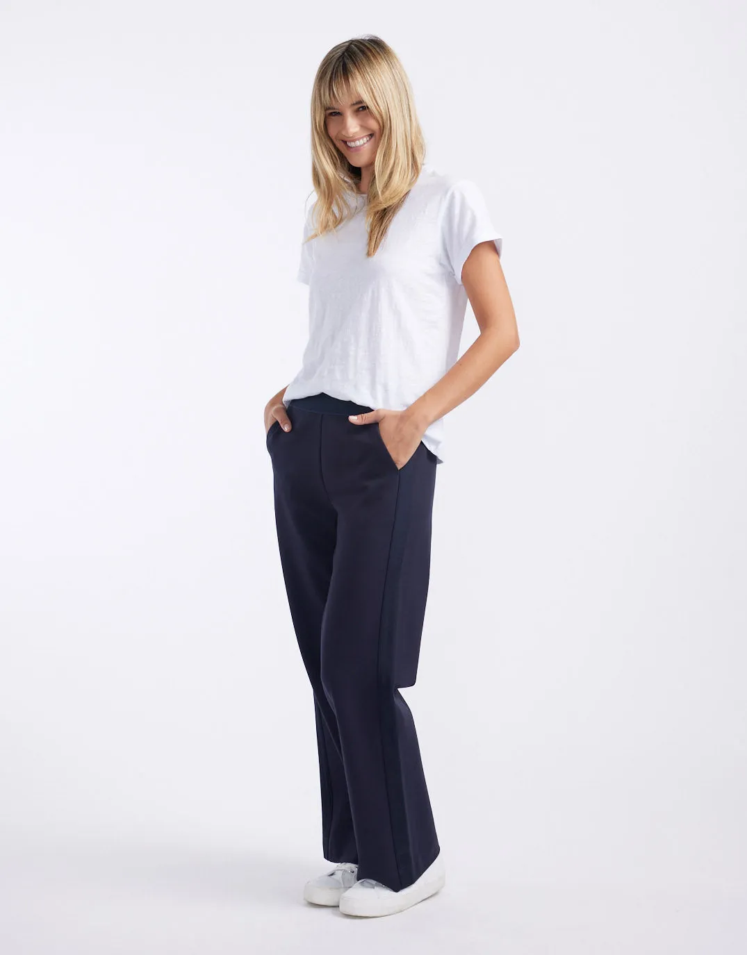 Timeless Straight Leg Ponte Pant  - French Navy/Navy