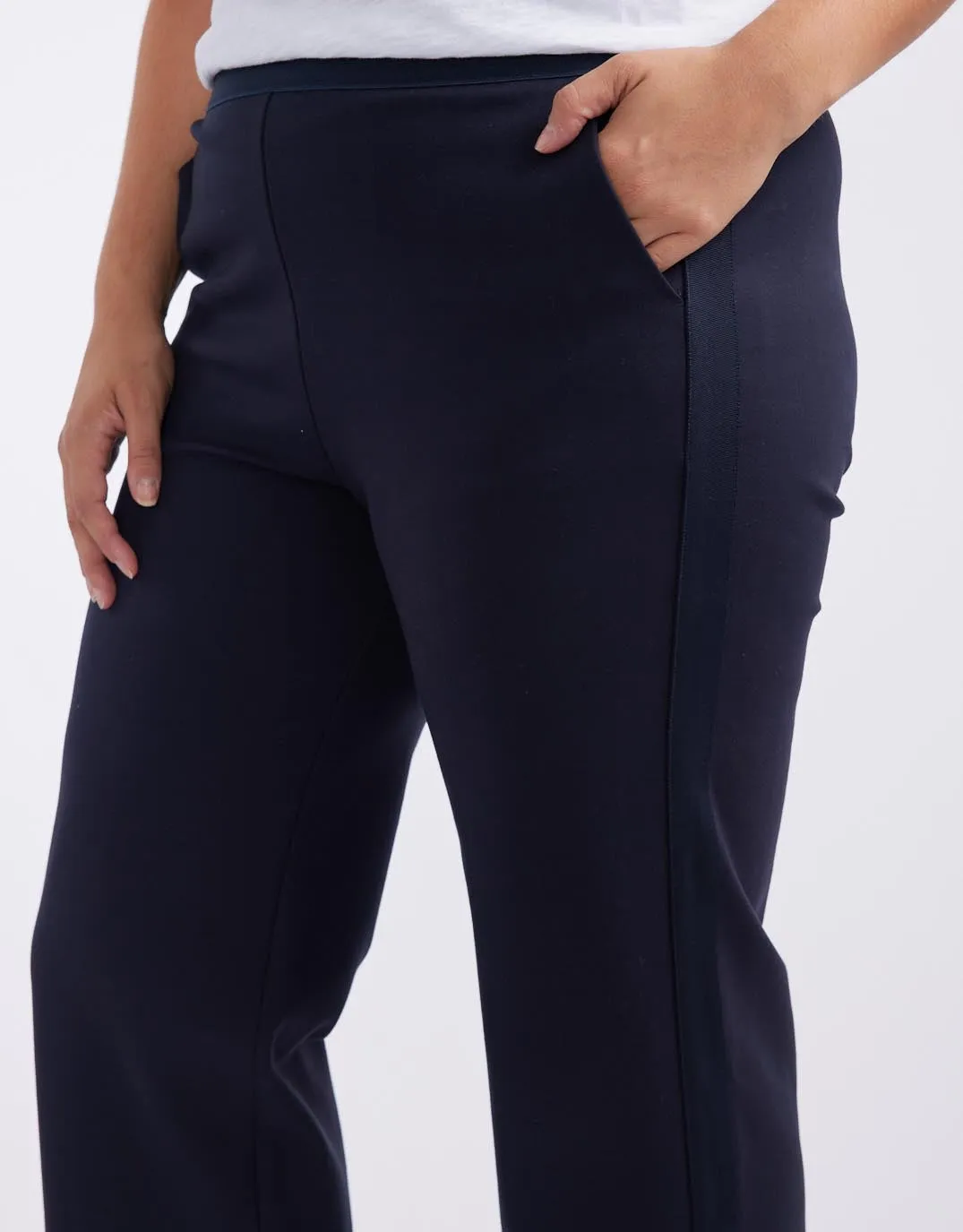 Timeless Straight Leg Ponte Pant  - French Navy/Navy