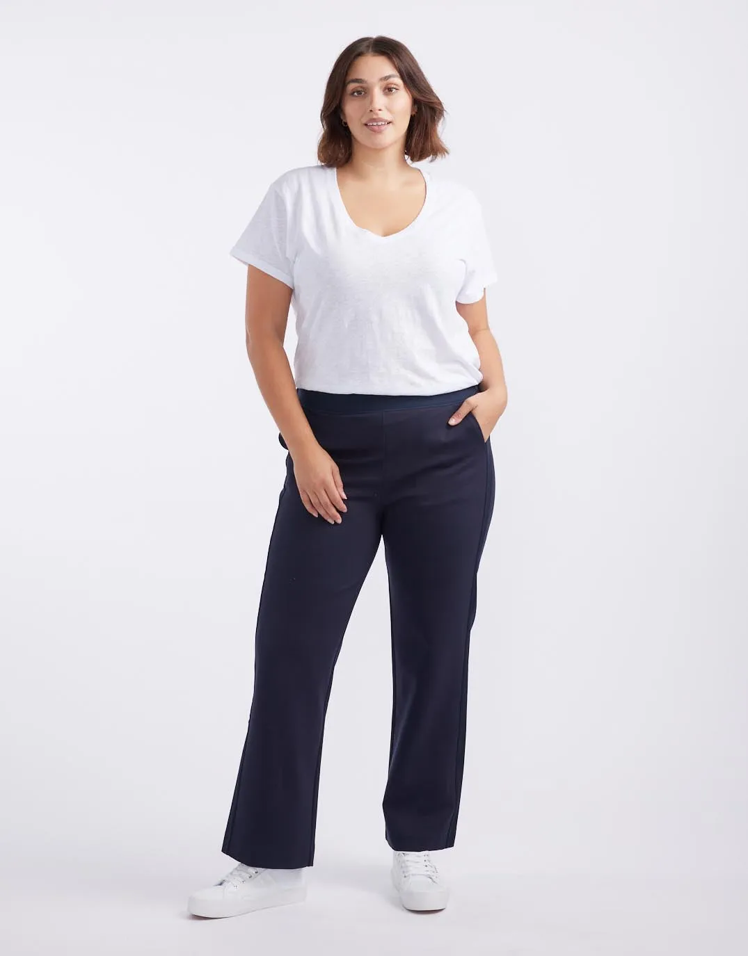 Timeless Straight Leg Ponte Pant  - French Navy/Navy