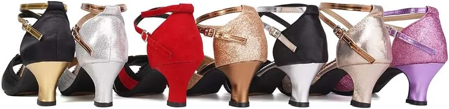 TINRYMX Women Latin Dance Shoes Open Toe Ballroom Salsa Tango Dancing Shoes, Model DY-08-5.5