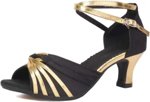 TINRYMX Women Latin Dance Shoes Open Toe Ballroom Salsa Tango Dancing Shoes, Model DY-08-5.5