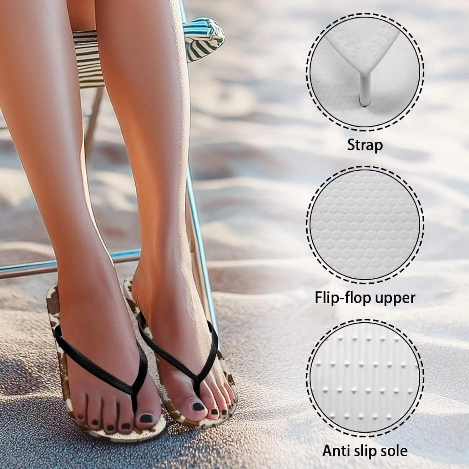 Women Flip Flops with Arch Support Yoga Mat Summer Beach Walking Comfortable Thong Sandals Slip On Indoor Outdoor