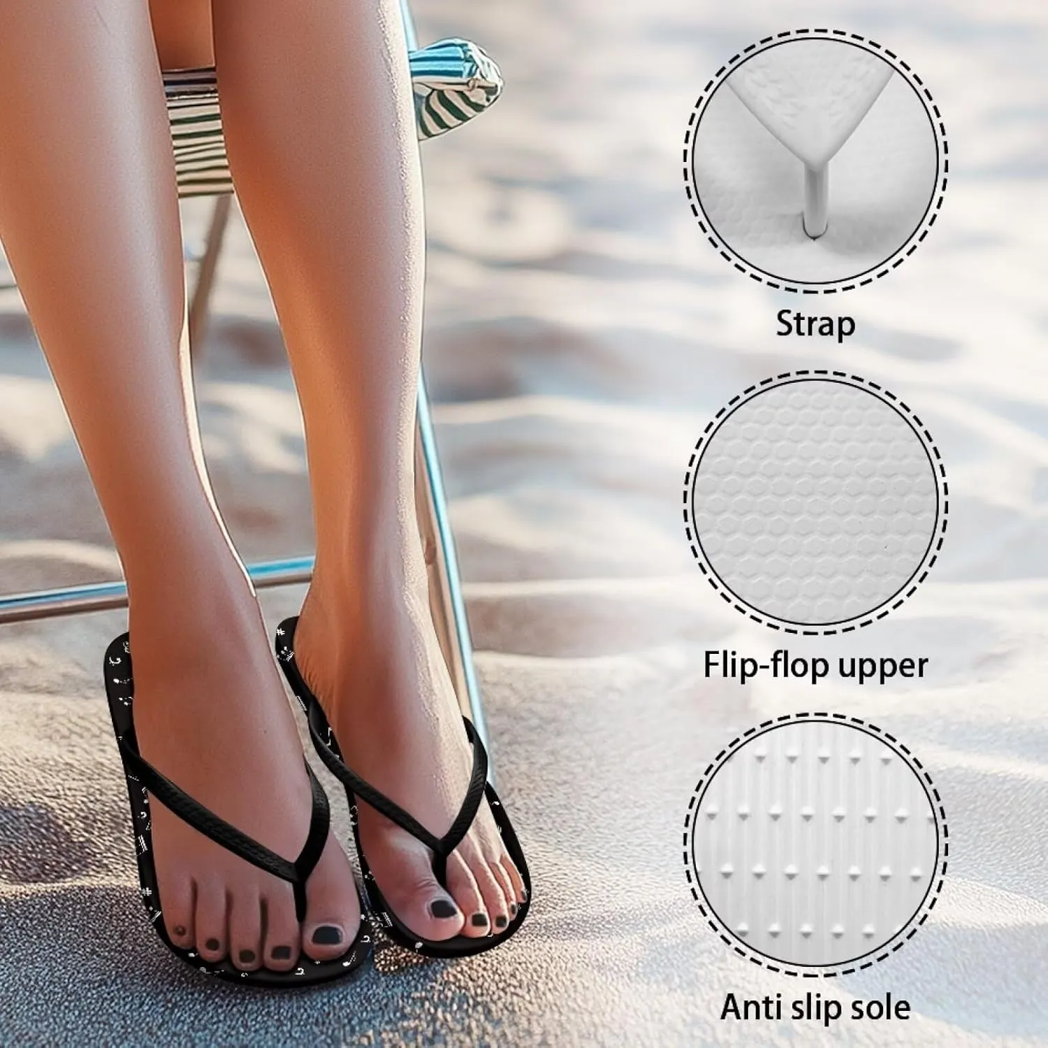 Women Flip Flops with Arch Support Yoga Mat Summer Beach Walking Comfortable Thong Sandals Slip On Indoor Outdoor
