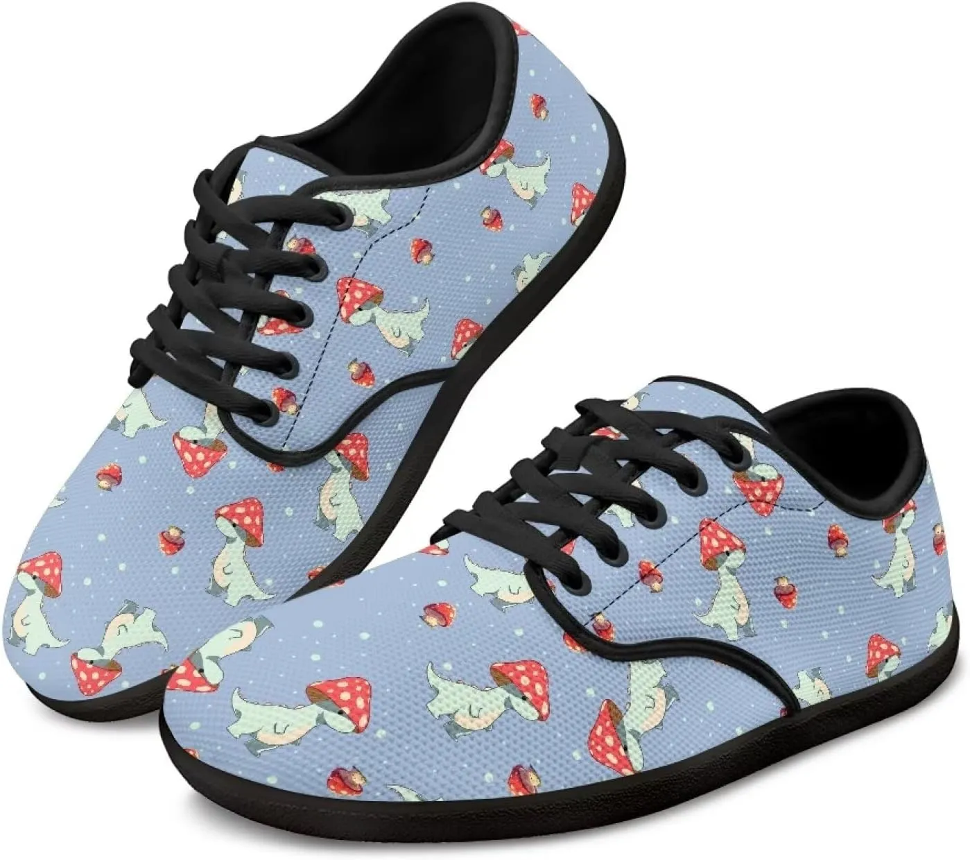 Women Minimalist Barefoot Shoes Comfortable House Shoes Light Elastic Lace-Up Fitness Shoe for Gym US 6-13.5 Black Sole