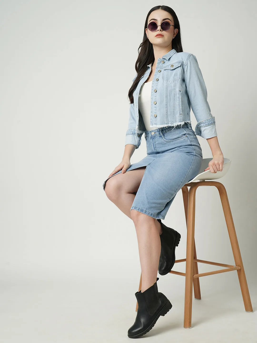 Women Straight Denim Skirt