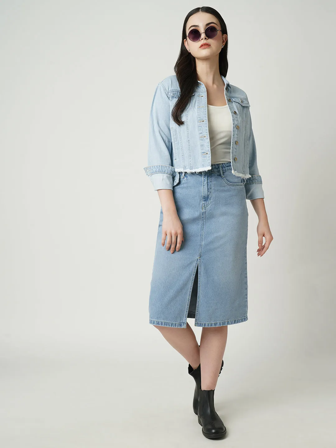 Women Straight Denim Skirt