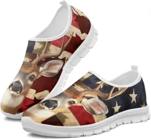 Women Walking Tennis Shoes Lightweight Slip On Sneakers Breathable Non Slip Gym Workout Shoes for Jogging Travel Size 5..5-11.5 White Sole