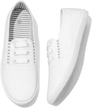 Women's Canvas Slip on Sneakers Casual Slip on Walking Shoes Womens Tennis Shoes Flat Dress Shoes Non Slip Work Shoes
