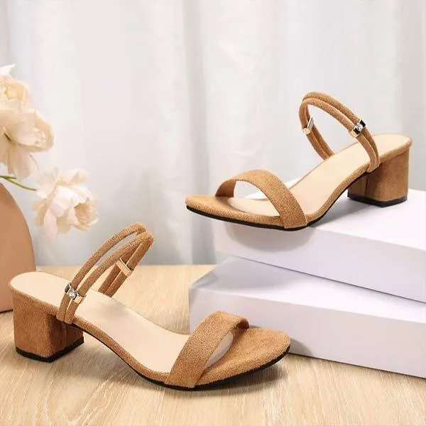 Women's Mid-Heel Peep Toe Chunky Heel Slingback Sandals 75076075C