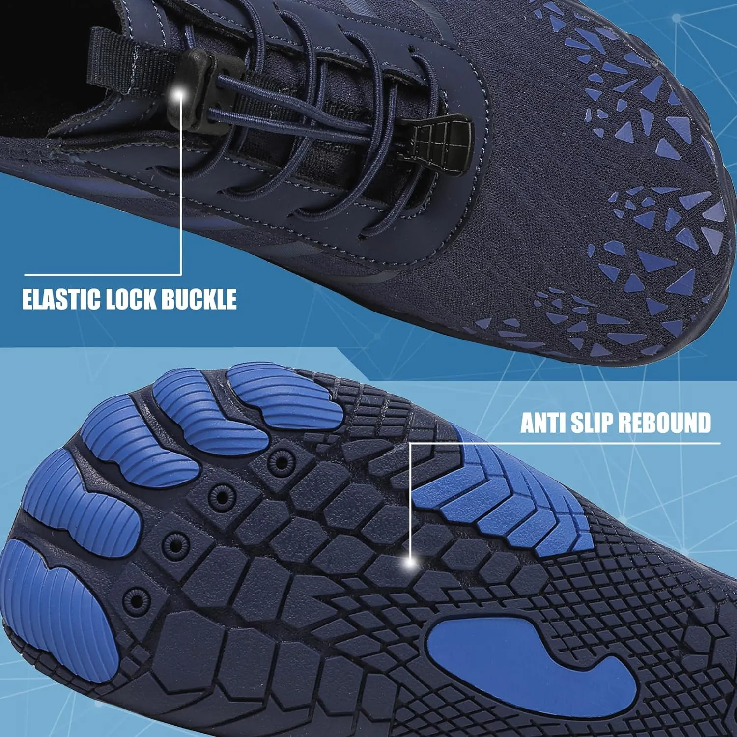 XNIRON Hike Barefoot Shoes for Womens Men,Quick Dry Water Shoes,Beach Pool Aqua Swim Surf Hiking Walking Shoes,Non-Slip Athletic Footwear Wide Toe Water Shoes