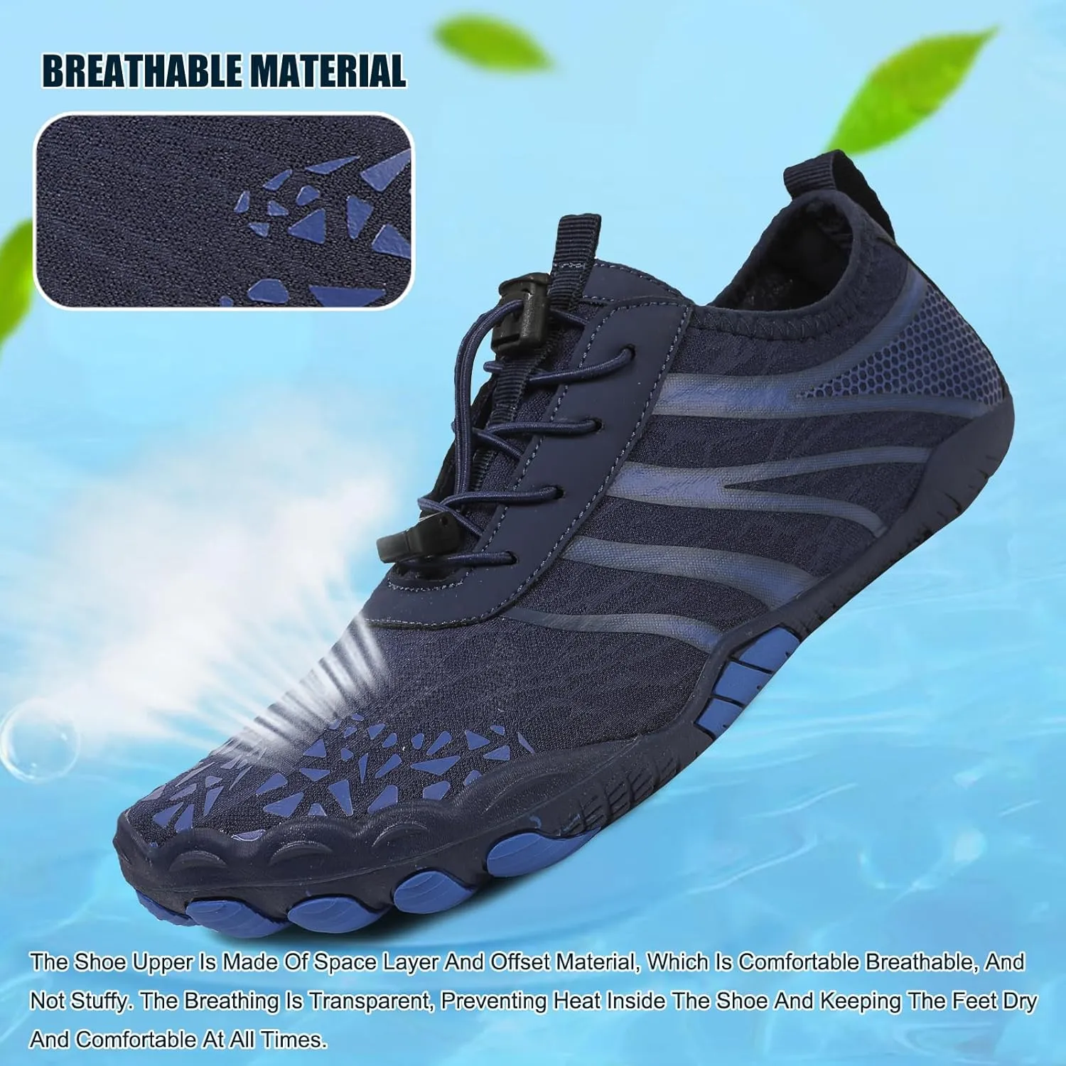 XNIRON Hike Barefoot Shoes for Womens Men,Quick Dry Water Shoes,Beach Pool Aqua Swim Surf Hiking Walking Shoes,Non-Slip Athletic Footwear Wide Toe Water Shoes